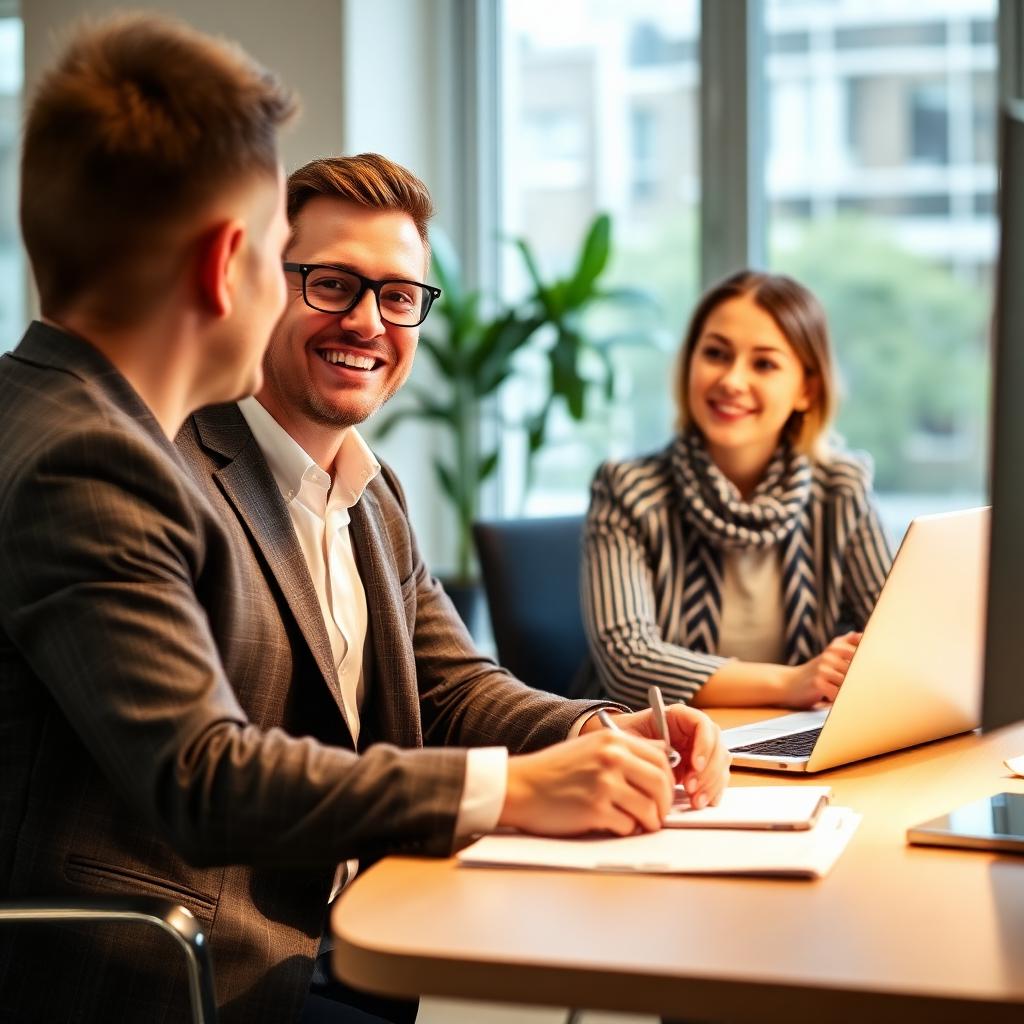 CrowNEST mortgage adviser meeting with clients